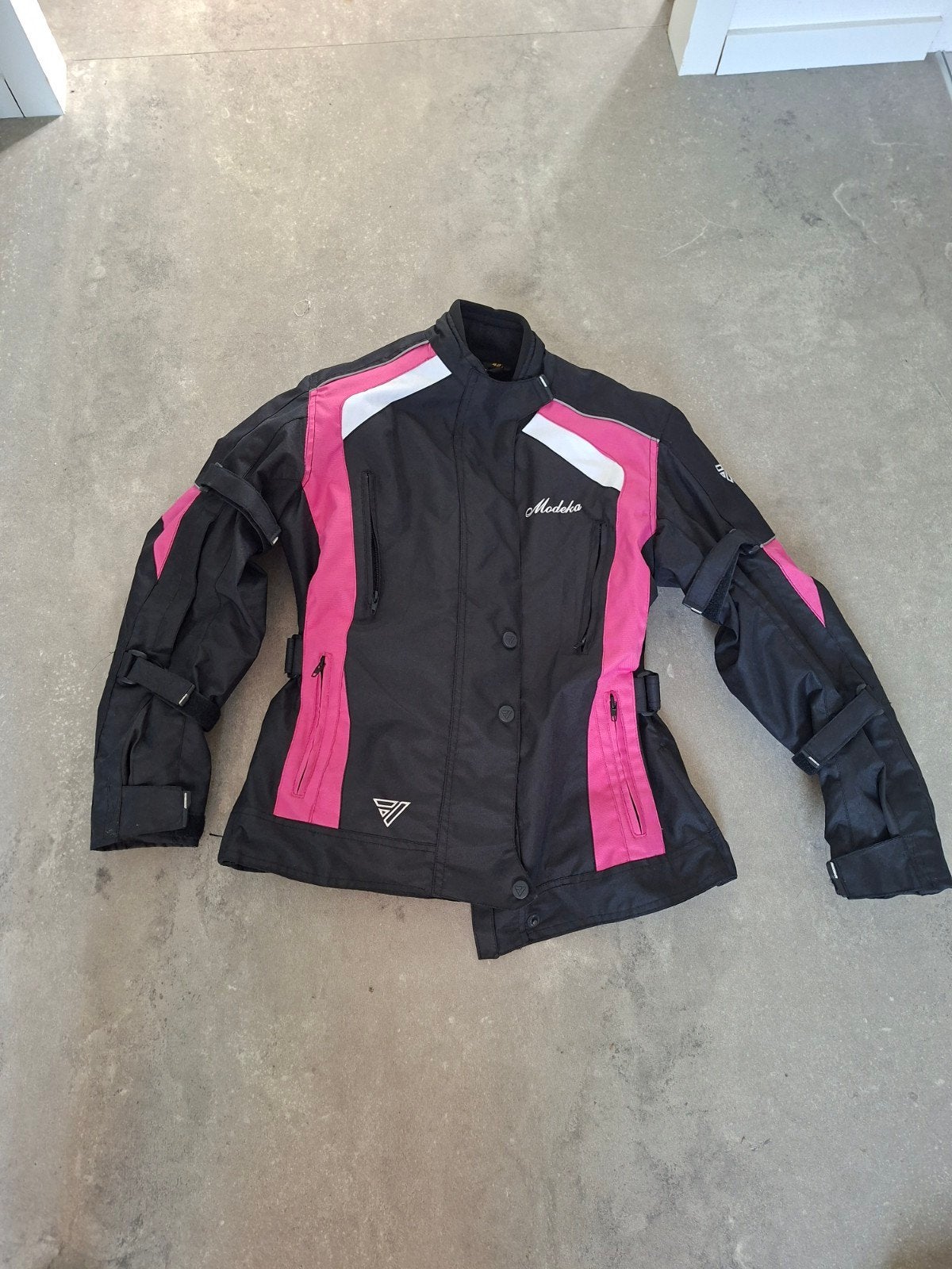 Modeka Dames Motorjas Maat 42 - Zwart/Roze Textiel, Motoren, Kleding | Motorkleding, Ophalen, Jas | textiel, Modeka, Dames