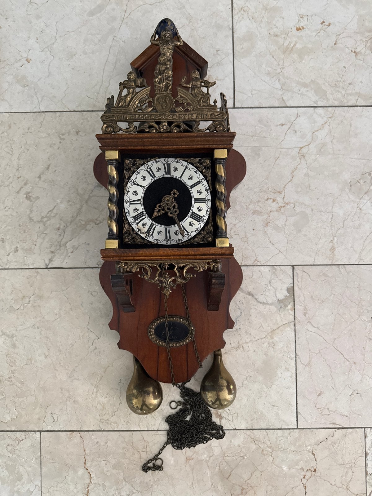Antieke Zaanseklok - Prachtig Houten Wandklok, Ophalen of Verzenden