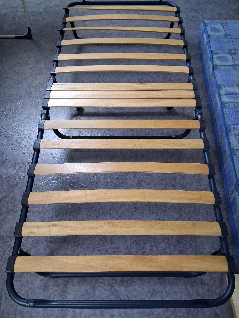 Opklapbaar logeerbed inclusief matras, Ophalen, Eenpersoons, Blauw, 190 cm of minder