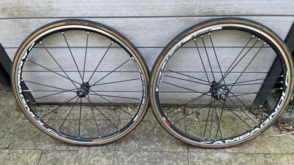 Racefiets wielen Campagnolo Euros, Gebruikt, Aluminium, Racefiets, Ophalen