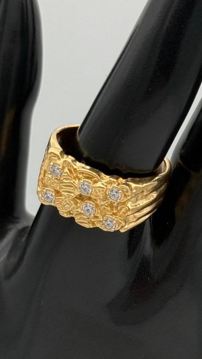 Prachtige 925 zilver Piet Piet ring met stenen gold plated, Nieuw, Ophalen of Verzenden, Nvt, Dame of Heer