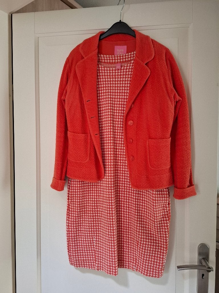 Kyra & Ko jurk en jasje, Kleding | Dames, Maat 42/44 (L), Oranje, Ophalen of Verzenden, Knielengte