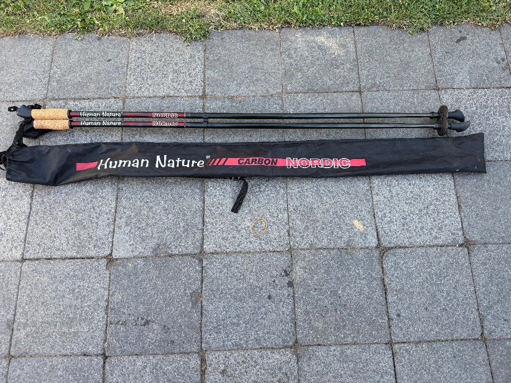 Human Nature Carbon Nordic Walkingstokken 120 cm – Nieuw, Ophalen, Nieuw, Wandelstok