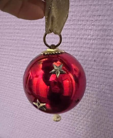 Vintage kerst bal van 3 Suisses, Diversen, Kerst, Ophalen of Verzenden, Gebruikt
