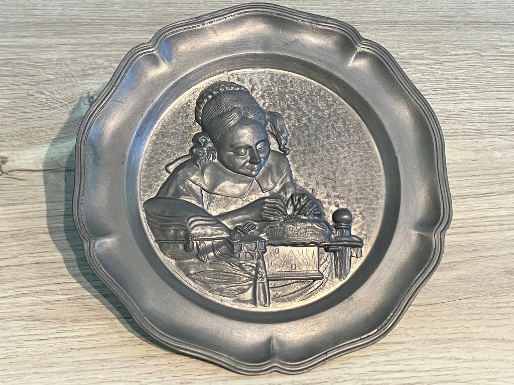 Antiek Tinnen Bord 90% Zuiverheid / 0,457 Kilogram, Ophalen of Verzenden