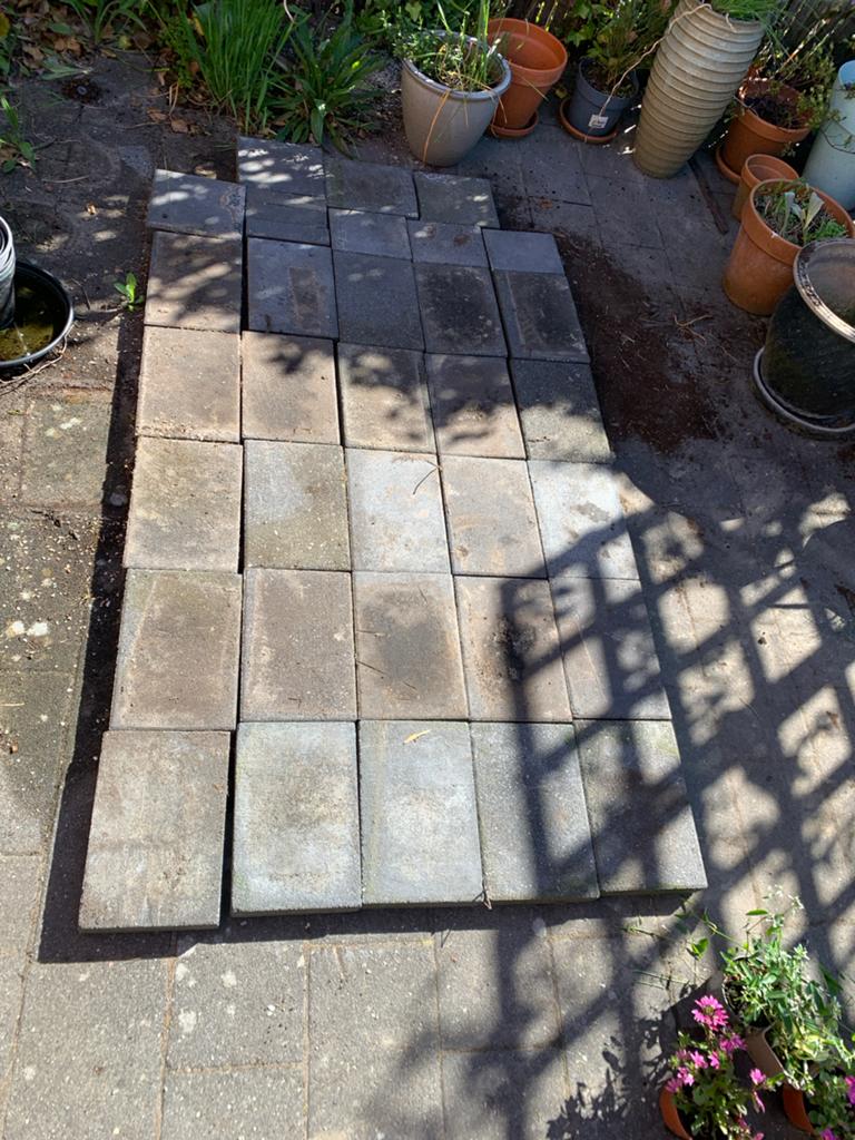 Betontegels 20 x 30 cm grijs, Gebruikt, Ophalen of Verzenden, Minder dan 5 m², Beton
