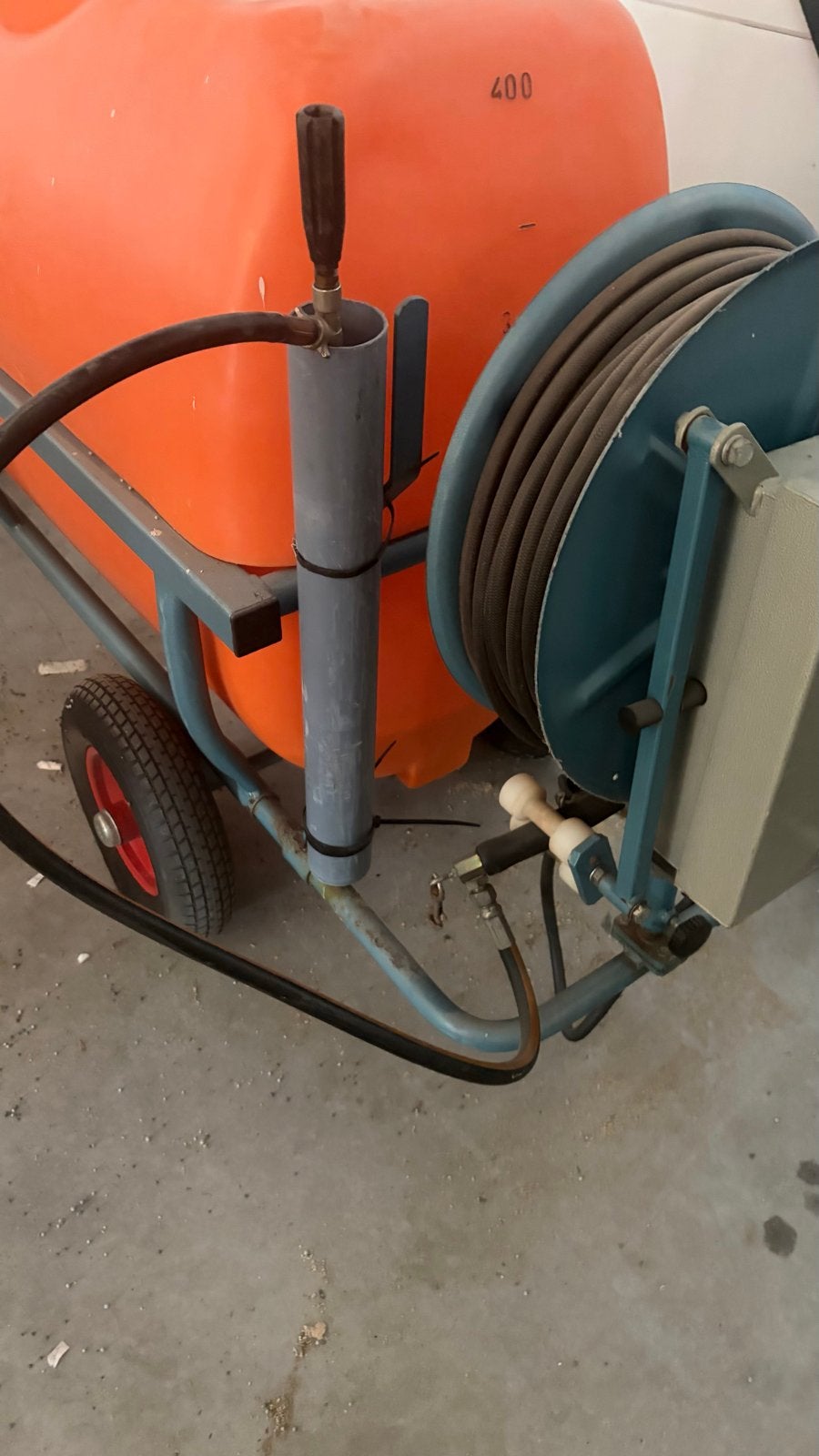 Hogedrukspuit met Honda GX160 motor en haspel, Ophalen
