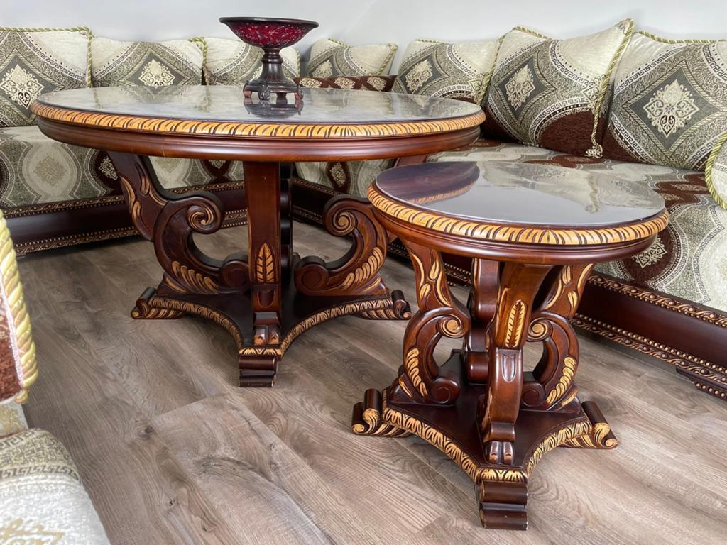 **Te Koop: Luxe Marokkaanse Bank met Bijzettafels**, Huis en Inrichting, Gebruikt, 50 tot 100 cm, Rond, Minder dan 50 cm