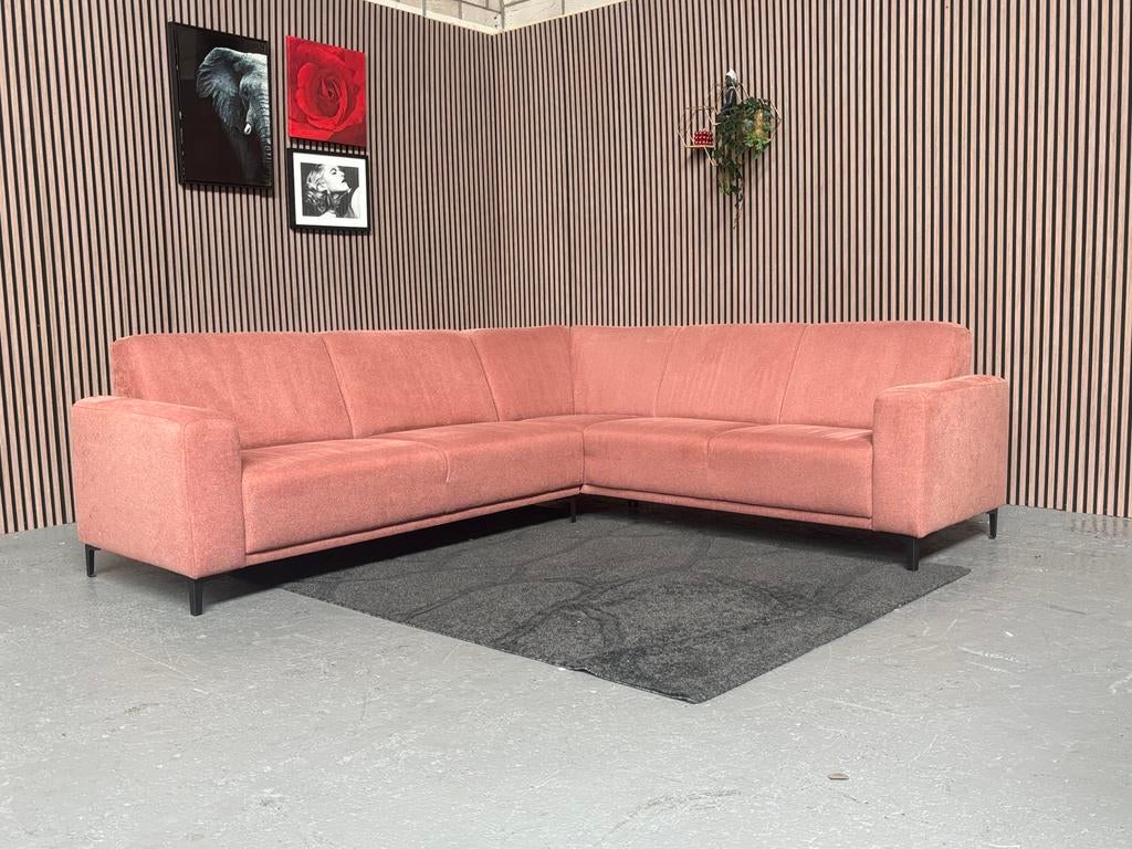 GRATIS LEVERING Hoekbank Roze 265x230 GEREINIGD