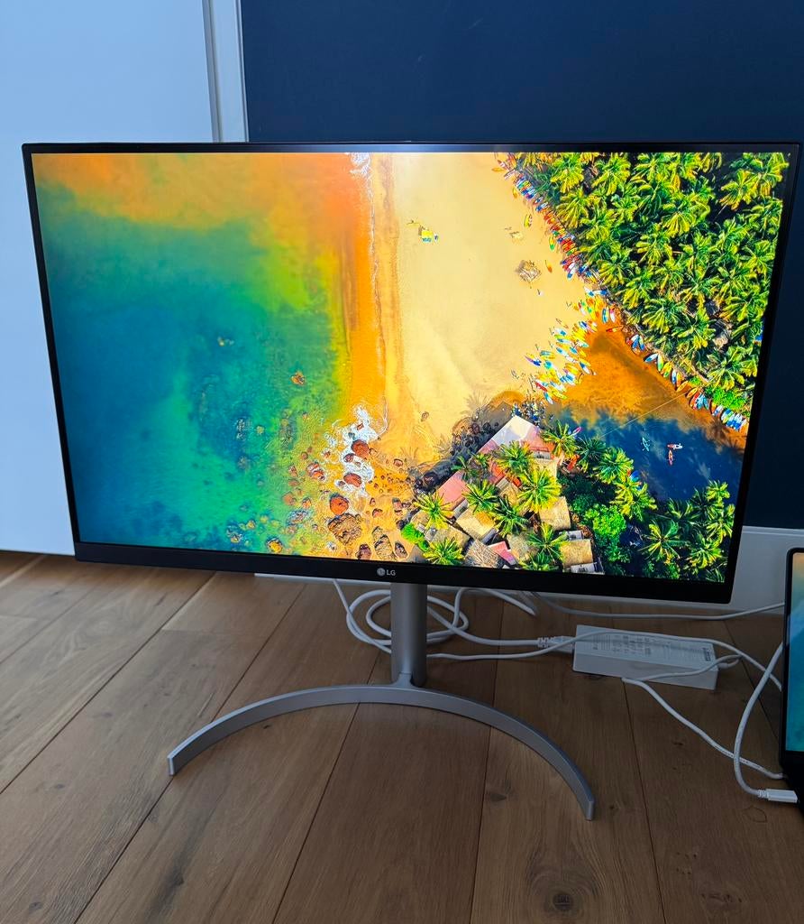 LG 27UL850-W 4K, Computers en Software, Monitoren, Gebruikt, 60 Hz of minder, USB-C, Ingebouwde speakers, IPS, Ultra HD (4K), Ophalen