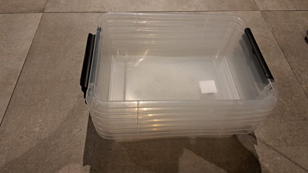 Set plastic bakken met deksels, Gebruikt, Minder dan 50 cm, Ophalen of Verzenden, Minder dan 40 cm