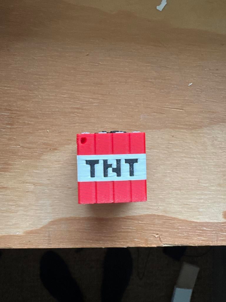Minecraft TNT Blokje sleutelhanger - 3D Geprind, Ophalen of Verzenden, Zo goed als nieuw, Jongen of Meisje
