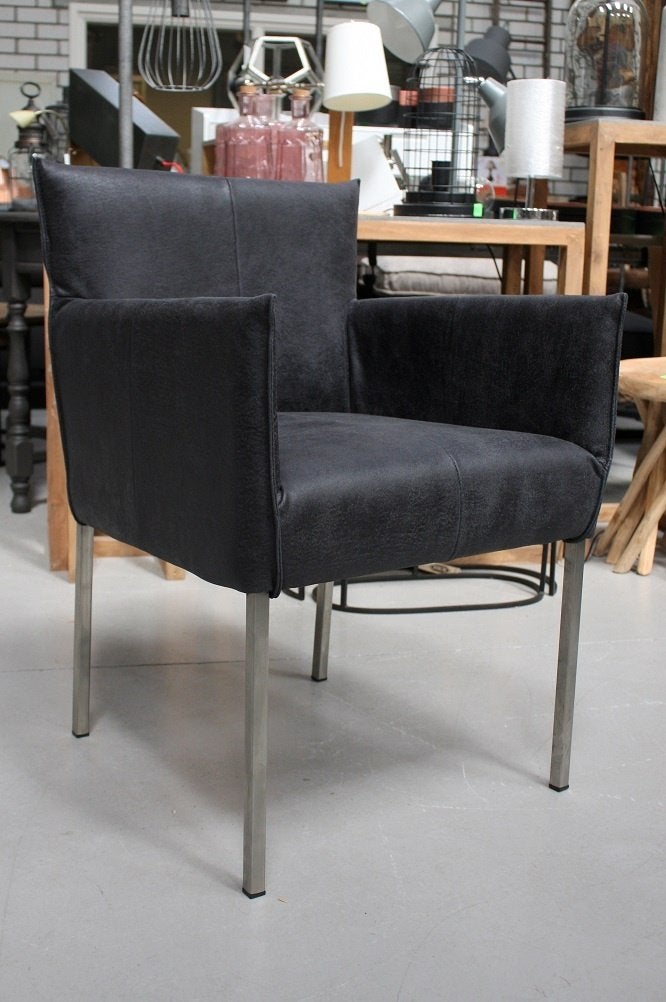 Luxe eetkamerstoel Forward Jess Design armleuningen zwart, Ophalen, Zwart, Zo goed als nieuw, Eén