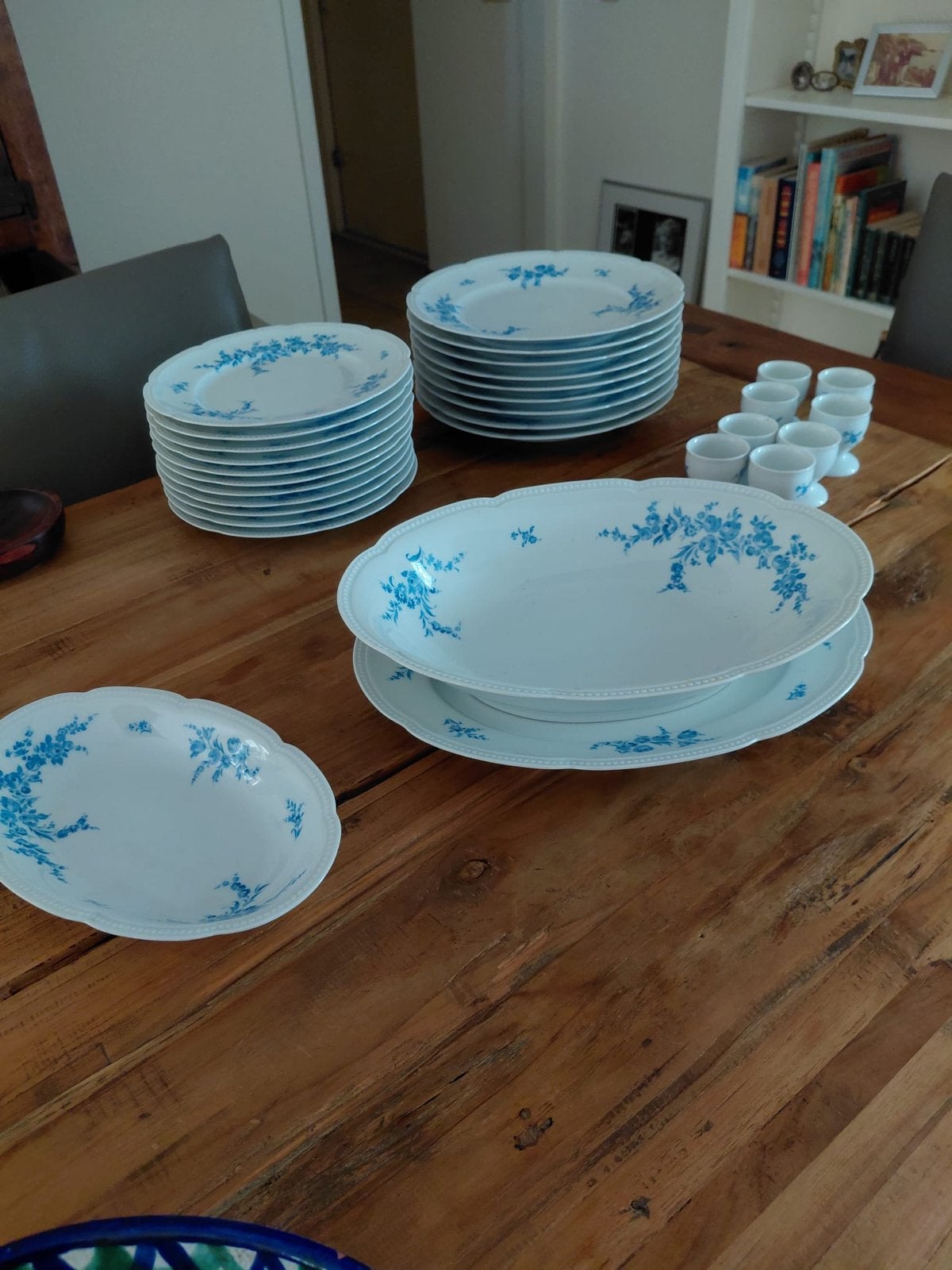 H&C Selb Bavaria Heinrich servies met blauw bloemmotief, Ophalen, Overige merken, Klassiek, Zo goed als nieuw