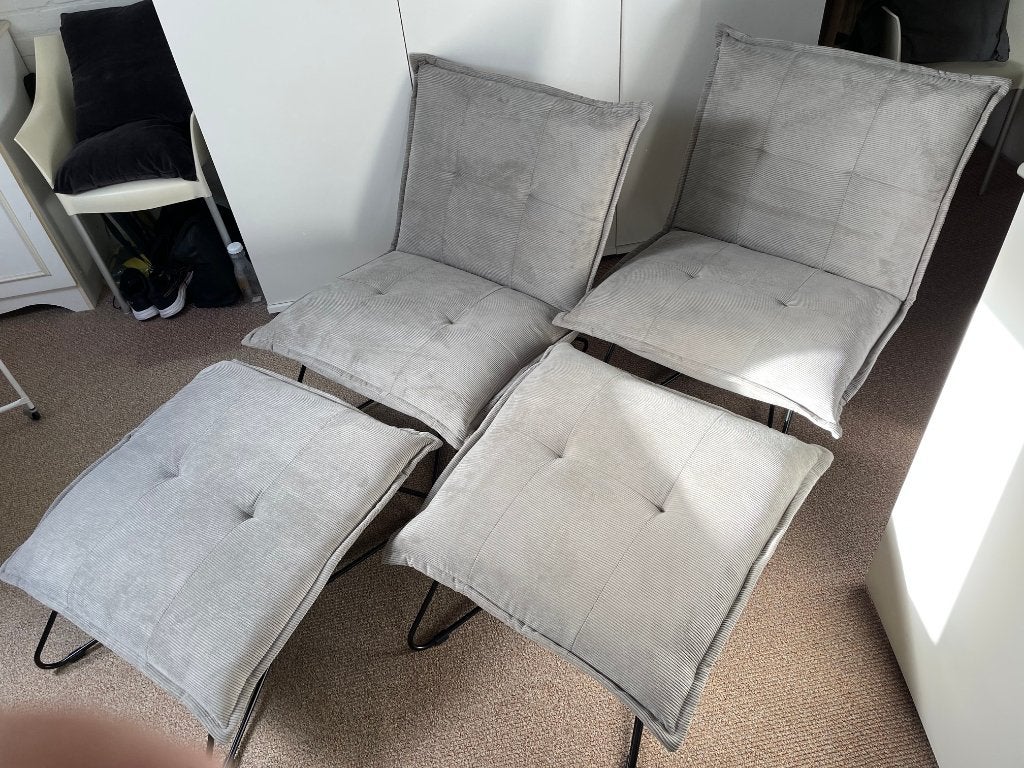 2 mooie stoelen incl. hockers, Huis en Inrichting, Stoelen, Ophalen, Twee, Nieuw, Stof