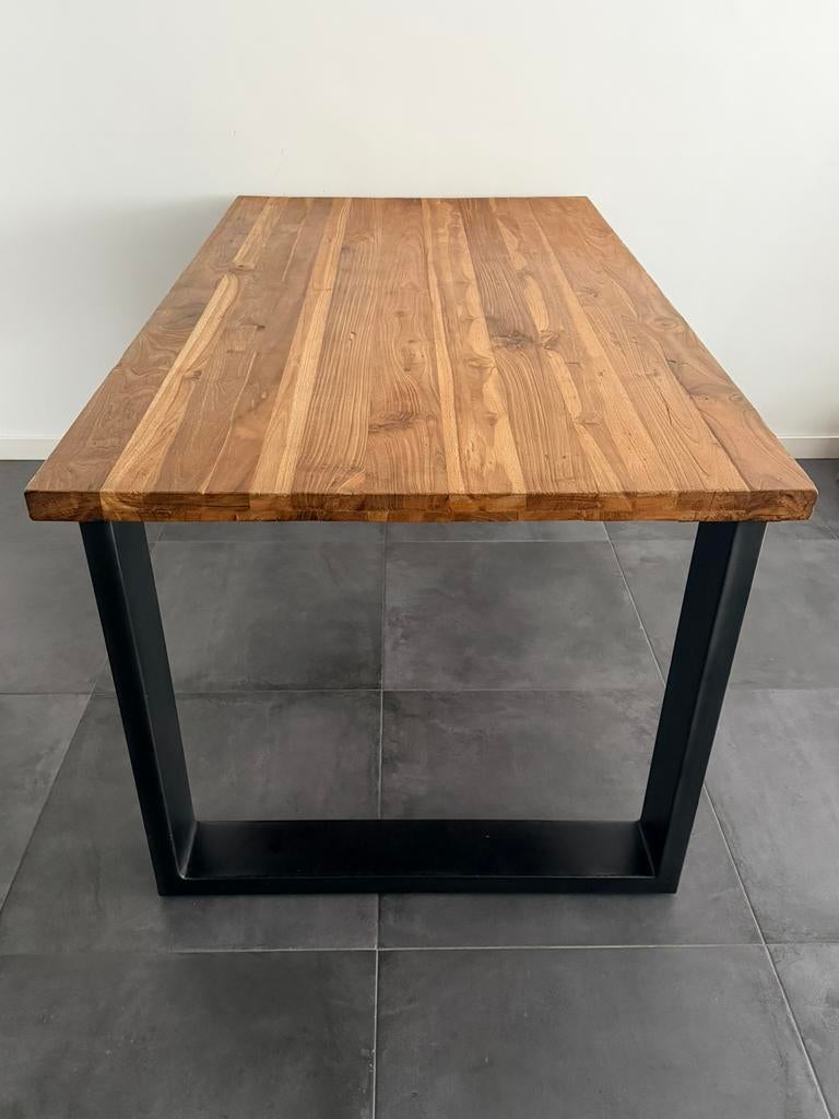Eettafel Romaro Teakhout Mix Rough, Ophalen, Teakhout, 200 cm of meer, 50 tot 100 cm