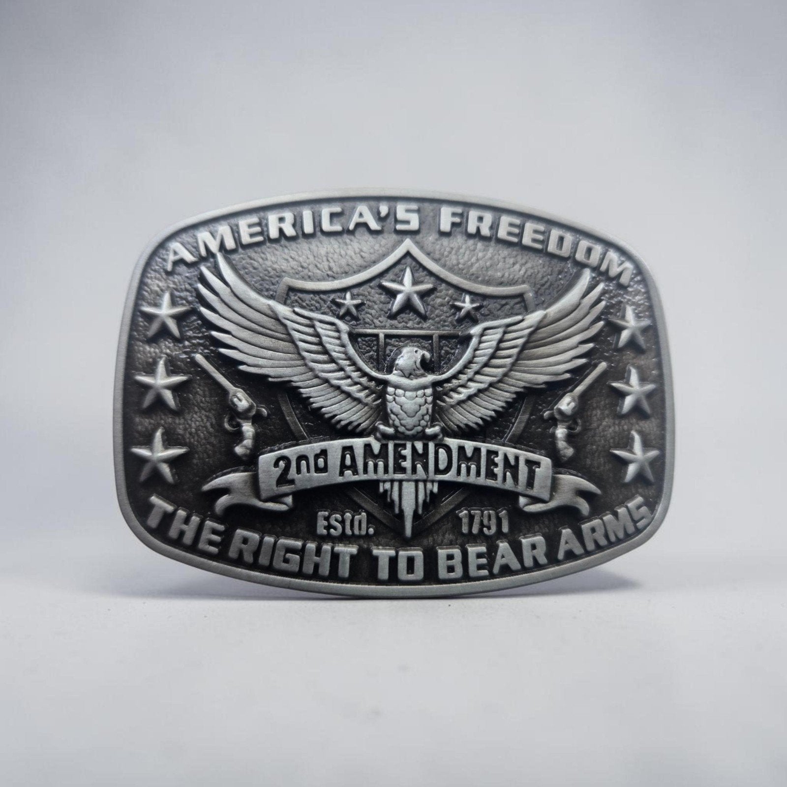 New 2nd Amendment Belt Buckle – American Eagle & Revolvers, Losse buckle of gesp, Overige kleuren, Minder dan 95 cm, Ophalen of Verzenden