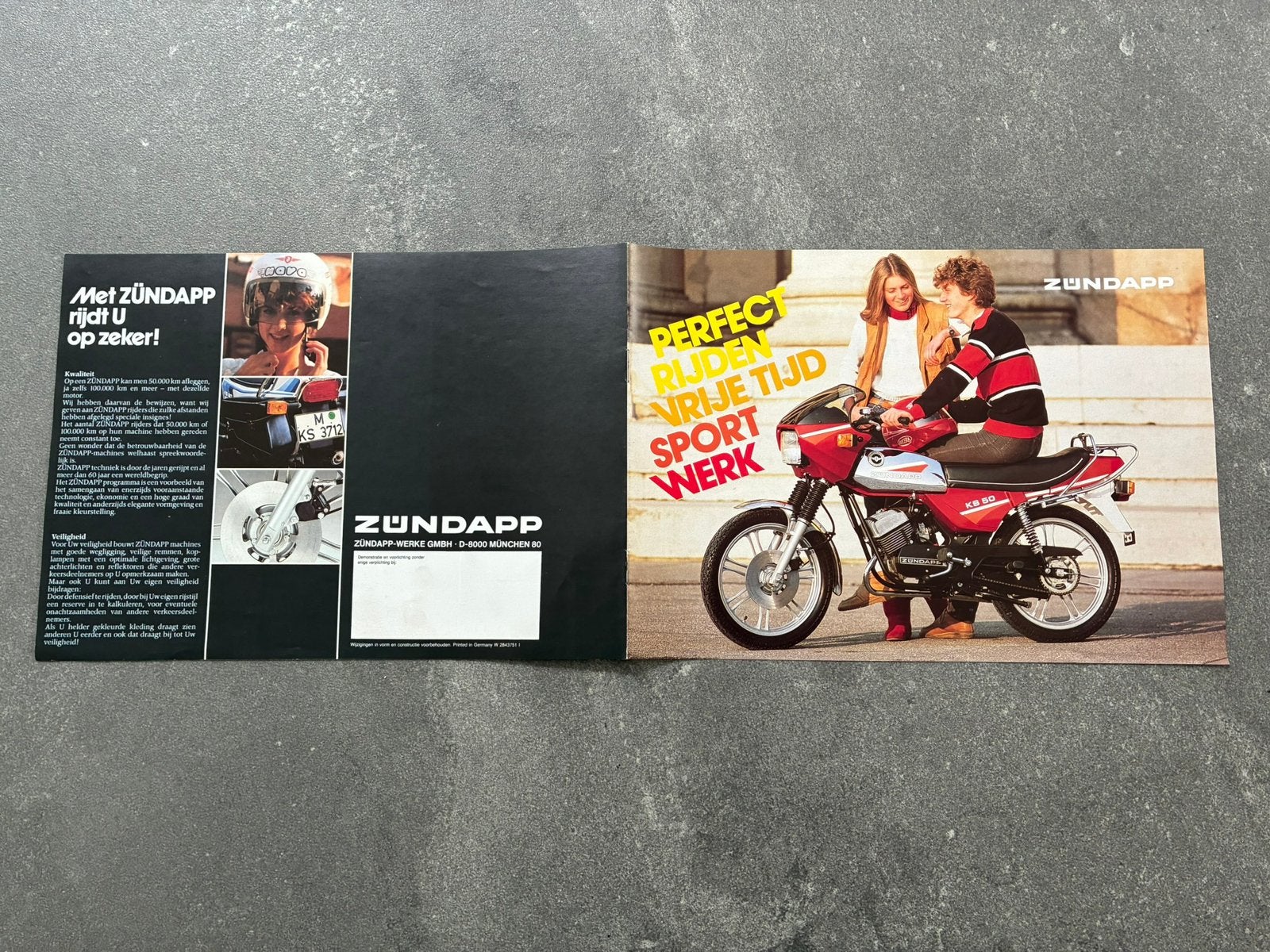 Originele folder zundapp 540 en K80, Ophalen of Verzenden, Zo goed als nieuw