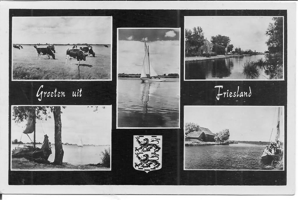Groeten uit Friesland., Ophalen of Verzenden, 1940 tot 1960, Ongelopen, Friesland