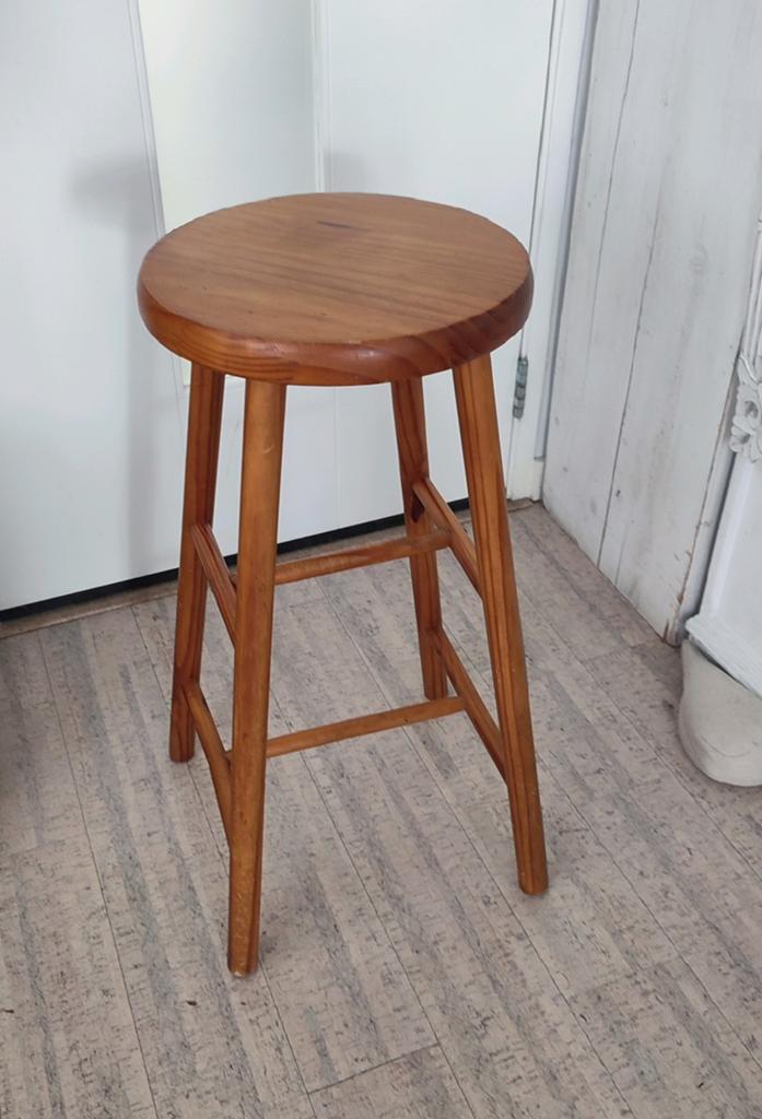 Grenen houten barkruk 70 cm, Ophalen, Gebruikt, 60 tot 90 cm, 1 kruk