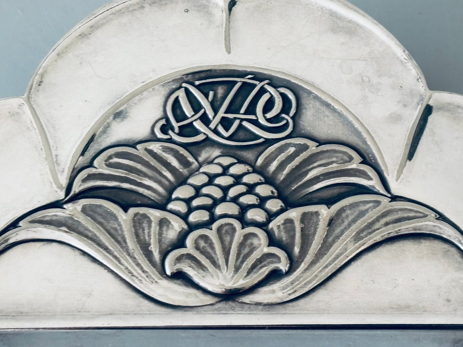 Art Deco verzilverde servetten houder (G Nilson), Ophalen of Verzenden