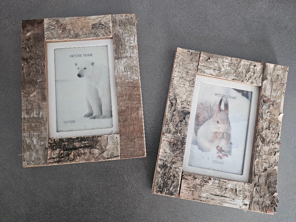 2 houten kaders voor foto's, Bruin, 19 cm, Verwisselbare inhoud, 24 cm