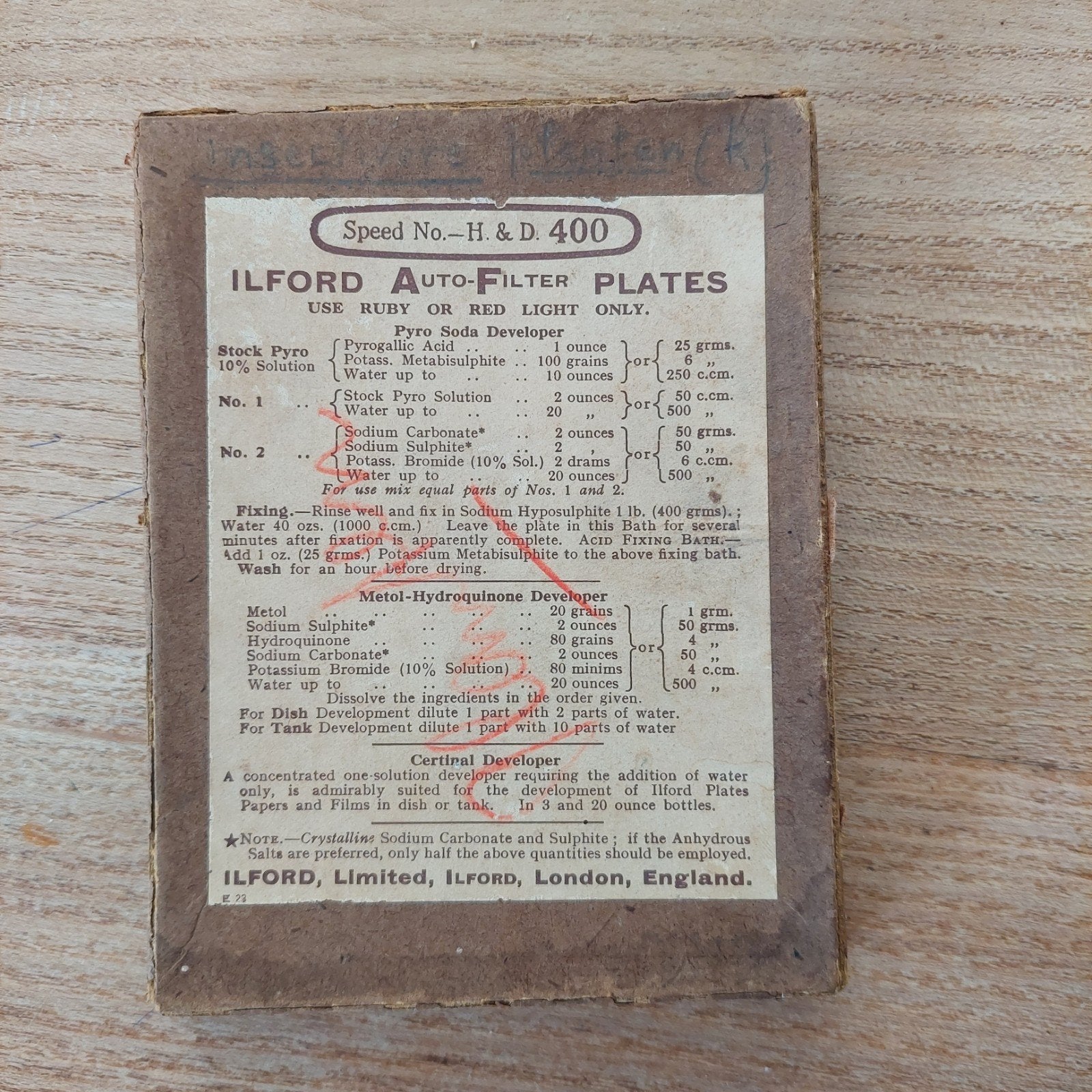 Oud Ilford Auto-Filter Plates doosje - Vintage Fotografie, Ophalen of Verzenden