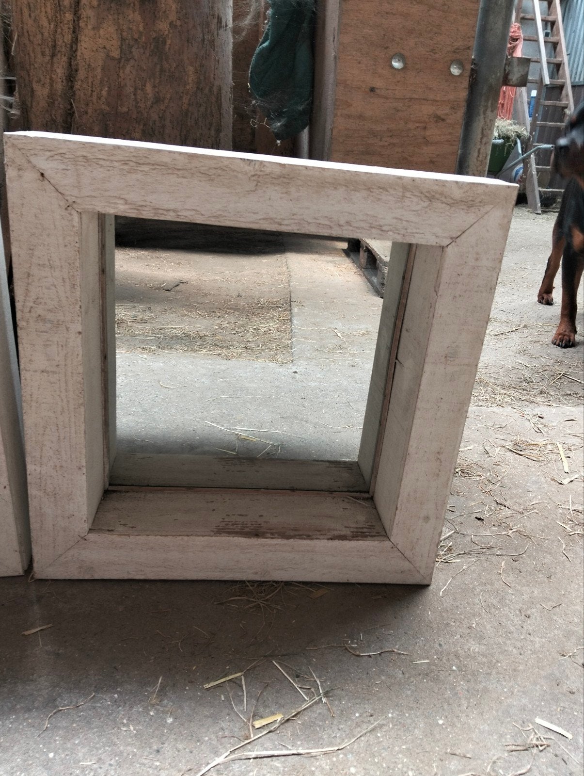 Houten tuin spiegel, Tuin en Terras, Tuinwanddecoratie, Ophalen of Verzenden