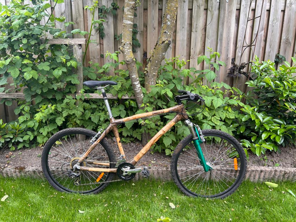 Unieke Zambikes Bamboe Mountainbike - Handgemaakt, Minder dan 10 versnellingen, Gebruikt, 26 inch, Velgrem