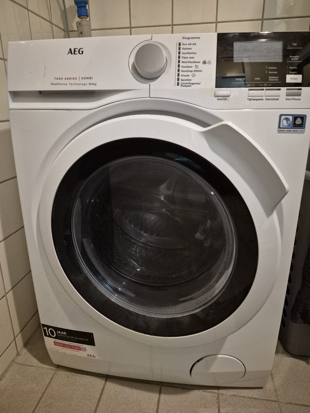 AEG 7000 Series Kombi was-droogcombinatie (8kg/4kg) – Wegens, Witgoed en Apparatuur, Ophalen, 6 tot 8 kg, Gebruikt, Voorlader