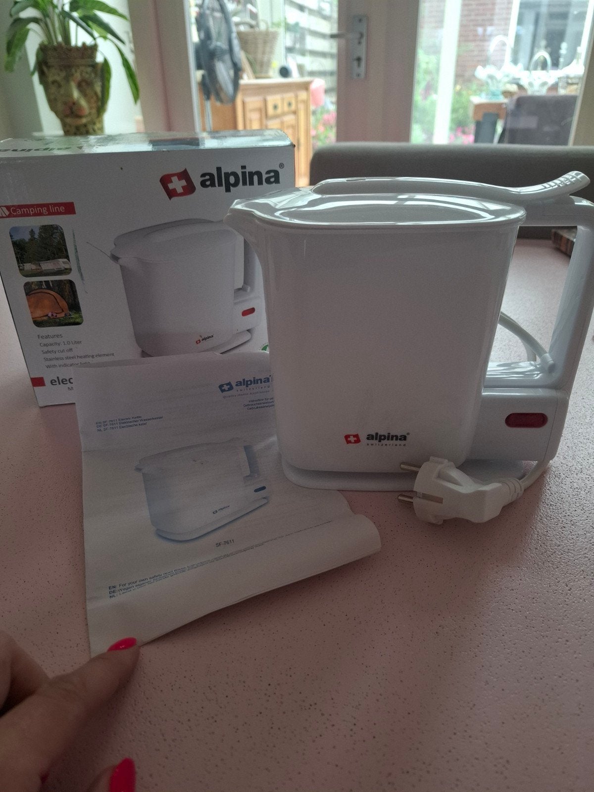 Alpine waterkoker , camping waterkoker , camper waterkoker, 1 tot 2 liter, Ophalen of Verzenden, Nieuw, 1 snelheid