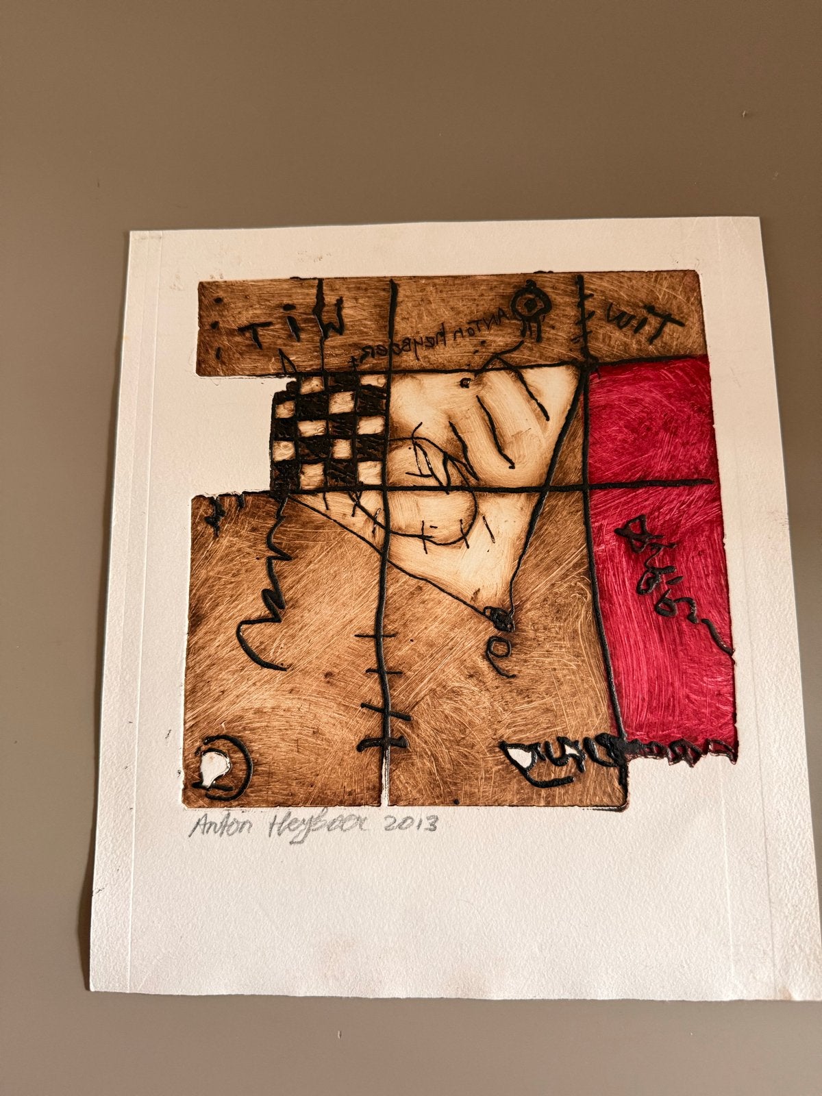Piet Zwaanswijk- Tekening met 3D-effect (2013), Ophalen, Tekening, Gemengde techniek