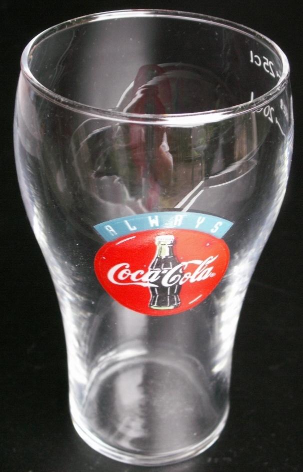Coca Cola glas logo Always Coca-Cola met maataanduiding, Verzamelen, Ophalen of Verzenden, Nieuw, Bierglas