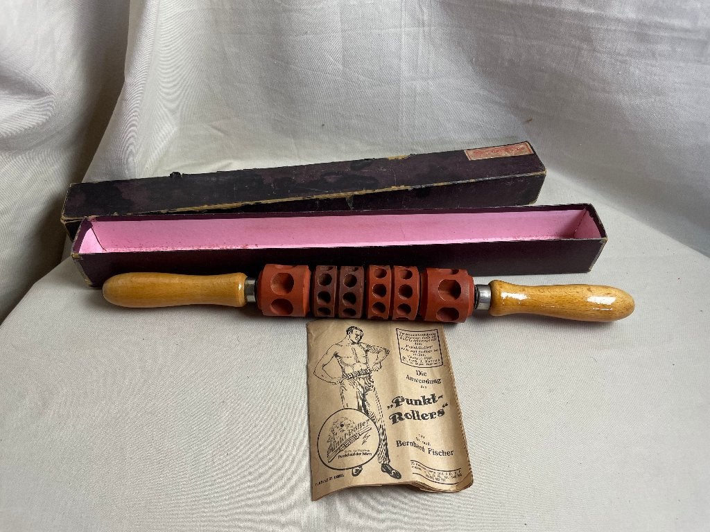 Vintage massageapparaat Punkt-roller Germany, Sport en Fitness, Ophalen of Verzenden, Gebruikt, Apparaat