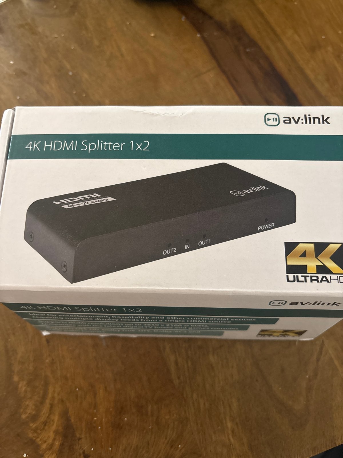 AV.link 4K HDMI Splitter 1x2 - Nieuw in doos, Ophalen of Verzenden, Nieuw, Minder dan 2 meter, HDMI-kabel
