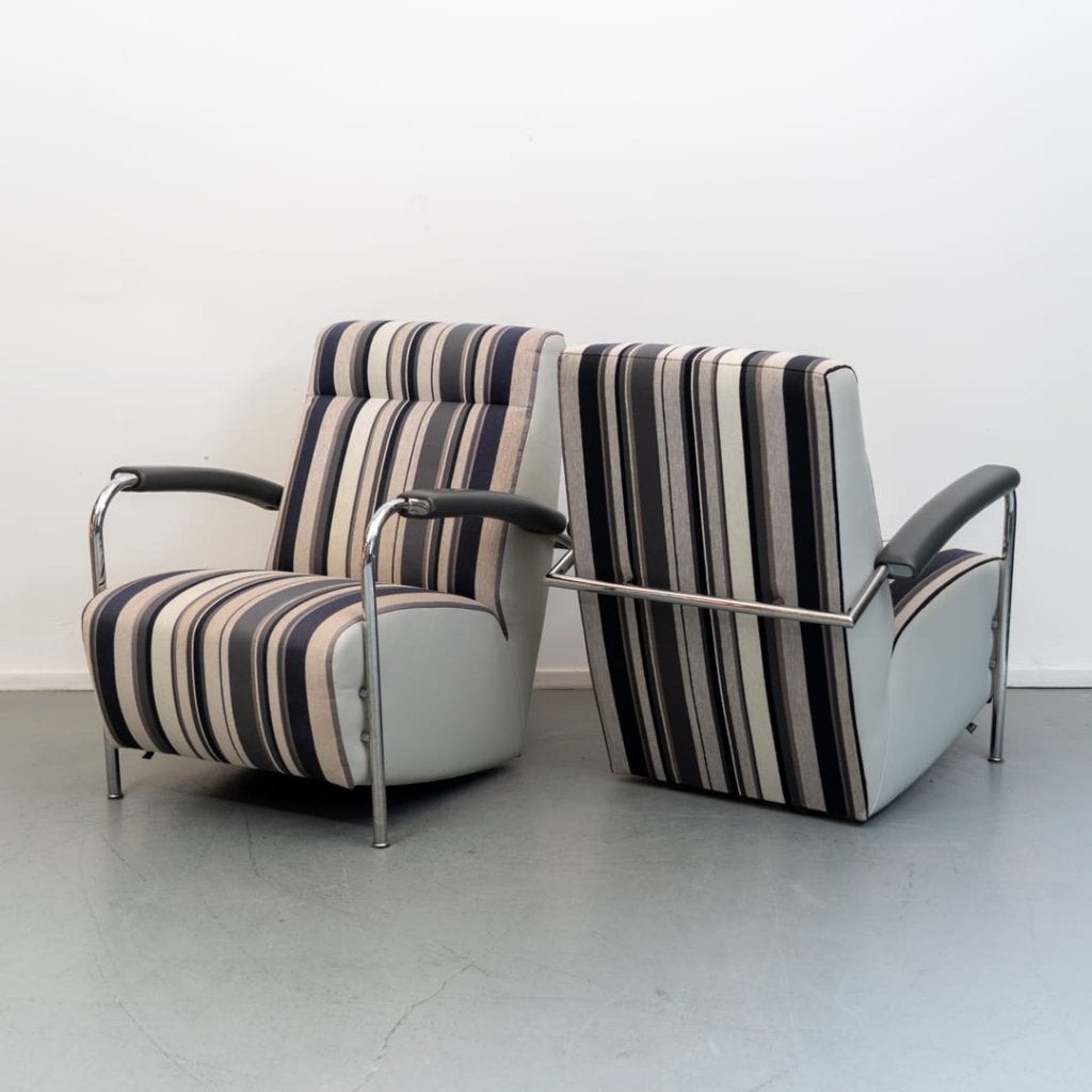 Leolux Scylla Hoog Fauteuil Grijs/Wit/Zwart Stof, Huis en Inrichting, Fauteuils, Niet ingevuld, Nieuw, Niet ingevuld, Niet ingevuld