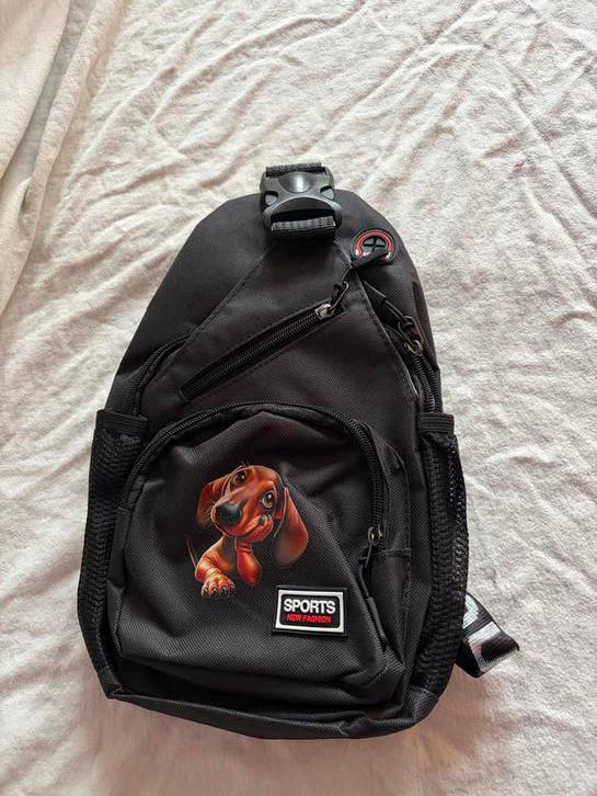 Multifunctionele Tas Teckel Print - Schouder/Crossbody/Rugza, Ophalen of Verzenden, Zo goed als nieuw