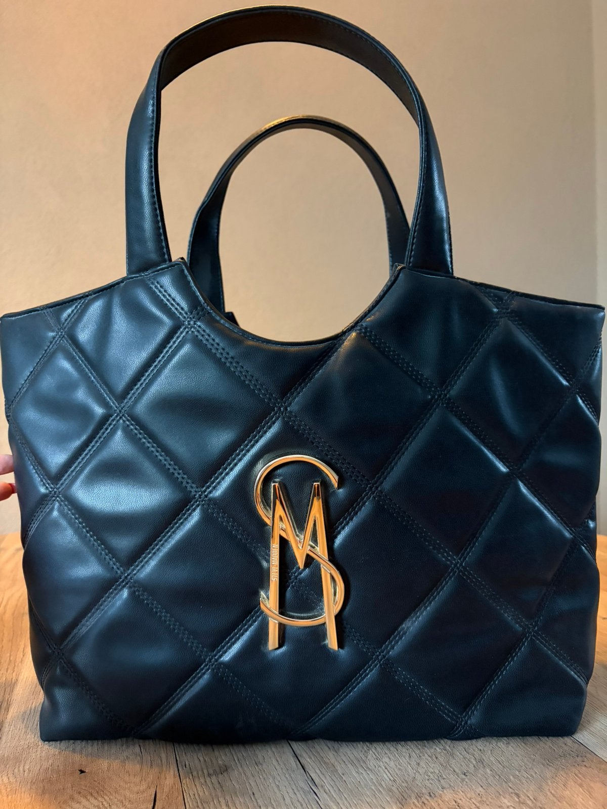 Steve Madden tas, Ophalen of Verzenden, Zo goed als nieuw, Zwart, Shopper