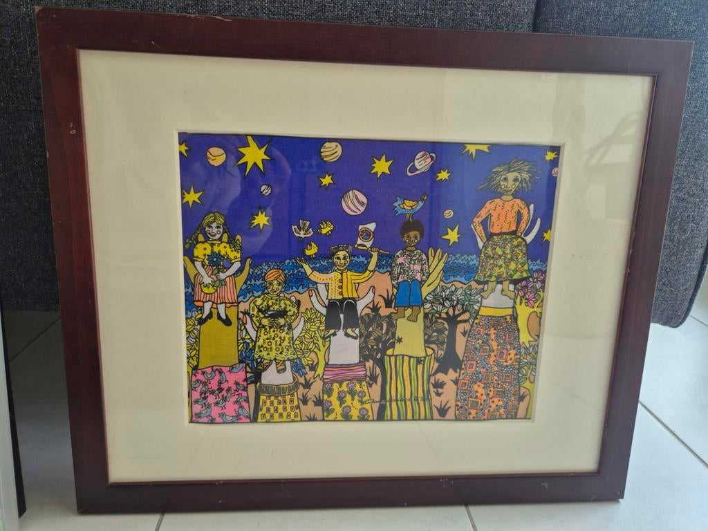 Kleurrijke ingelijste vilt - James Rizzi, Ophalen