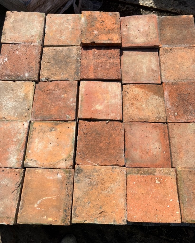 Lot antieke terracotta tegels Voor info BELLEN 0474220705, Ophalen