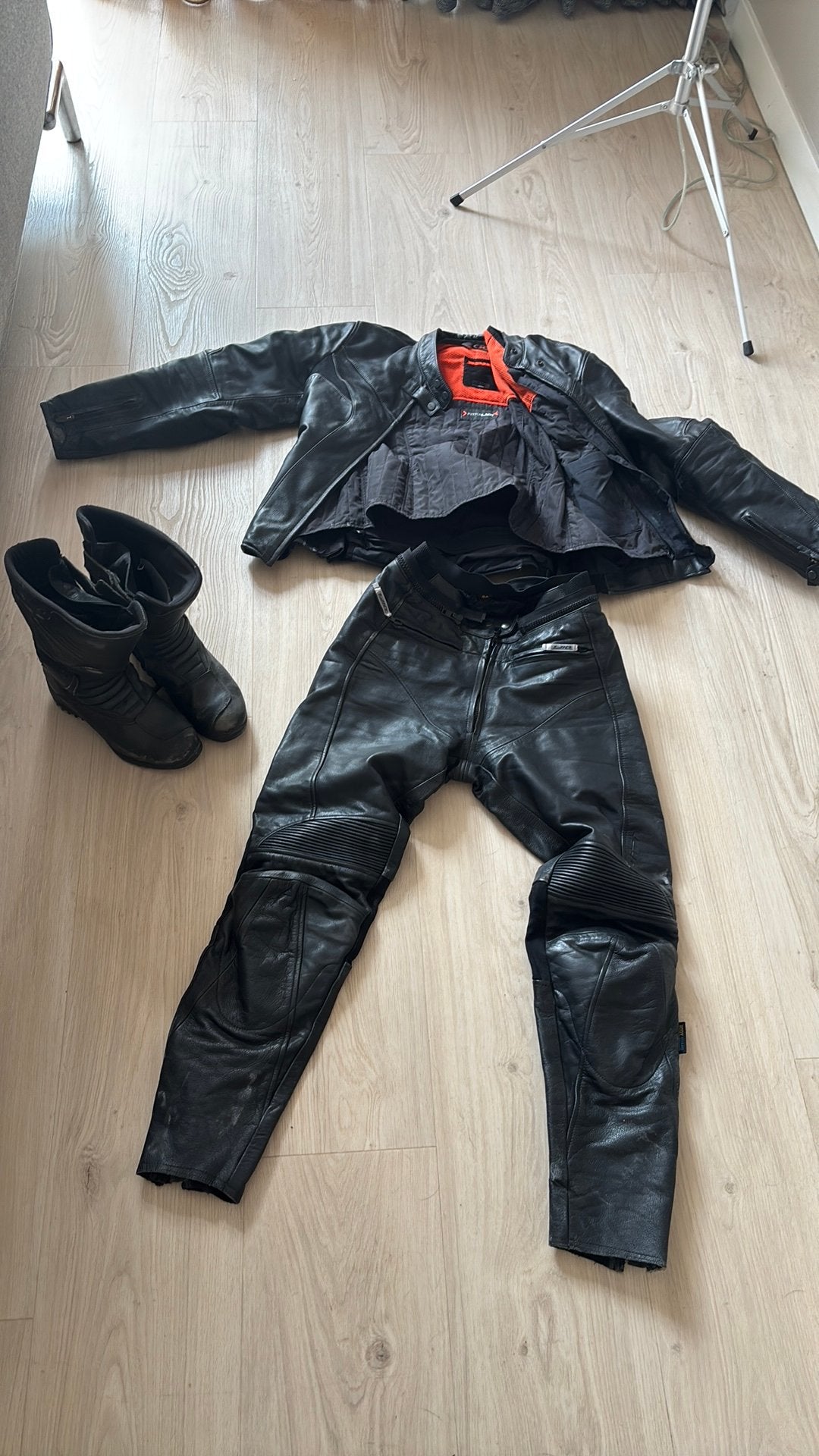 Dames zwart leren motorpak maat 36/38, Motoren, Ophalen of Verzenden, Tweedehands, Dames, Combipak