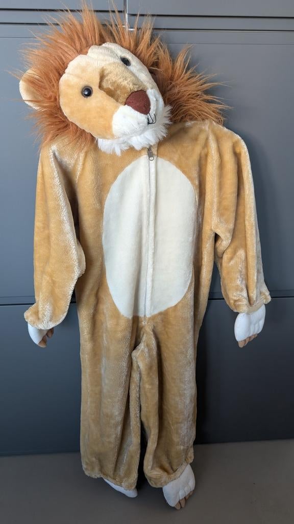 Carnaval - kinder leeuwenpak maat 128, Carnaval, Overige maten, Ophalen of Verzenden, Zo goed als nieuw
