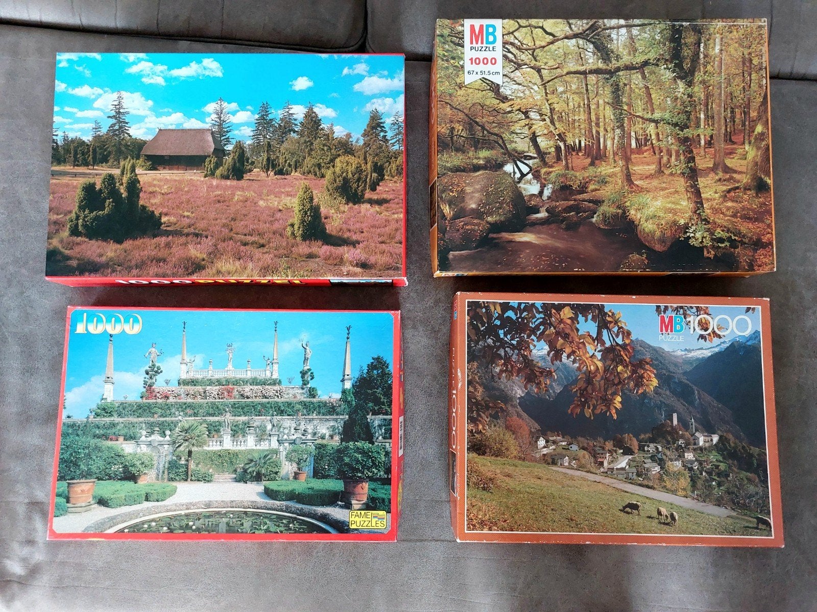 4 puzzels van 1000 stukjes, Ophalen of Verzenden, 500 t/m 1500 stukjes, Gebruikt, Legpuzzel