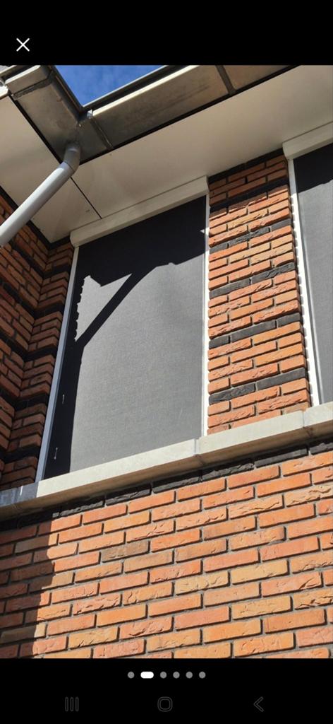 Twee antraciete handbediende screens (89x176 cm), Ophalen, Gebruikt, Minder dan 250 cm, 150 tot 300 cm