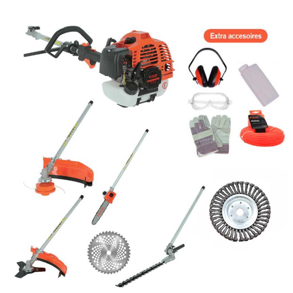 Kibani 6-in-1 Multitool -52 cc / 1.9 PK 2-takt Benzine Motor, Tuin en Terras, Bosmaaiers, Niet ingevuld, Zo goed als nieuw, Kibani