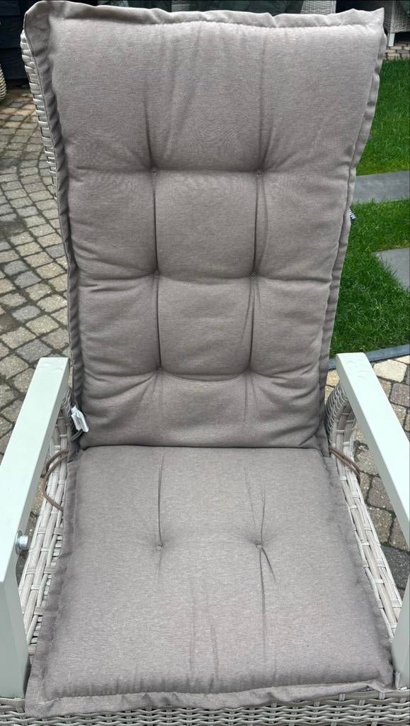 4 st. Madison tuinstoelkussens taupe- zo goed als nieuw, Tuin en Terras, Tuinmeubel-accessoires, Zo goed als nieuw, Ophalen