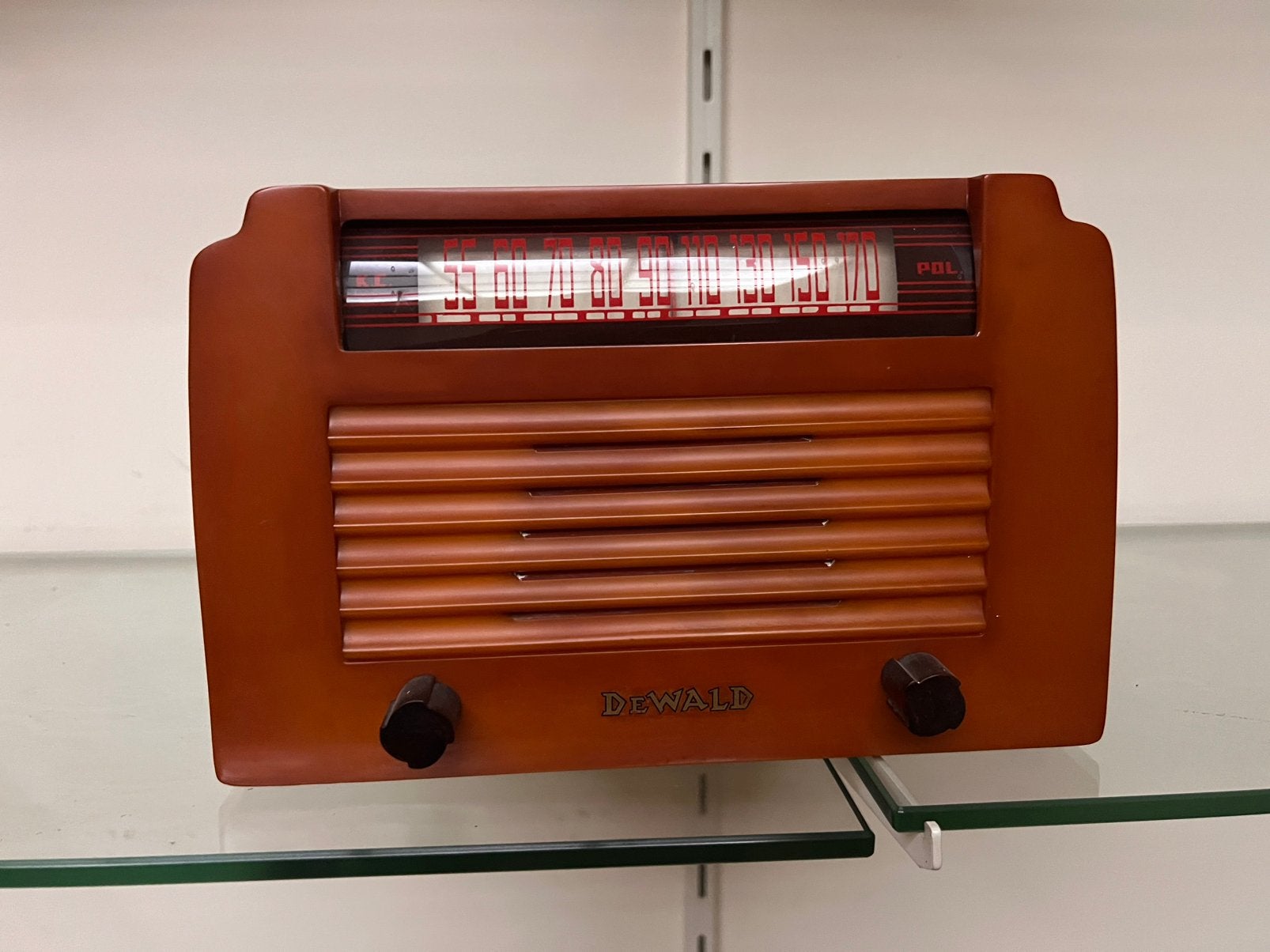 Zeldzame De Wald A502 Catalin radio uit 1938 - Butterscotch, Ophalen of Verzenden, Gebruikt, Radio