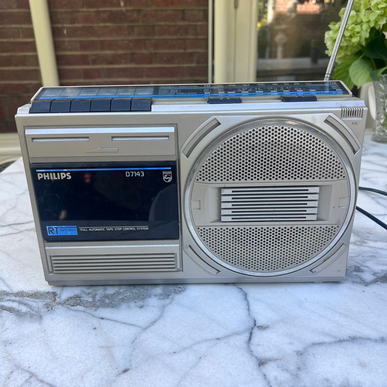 Philips radio cassettespeler D7143 tachtiger jaren?, Ophalen of Verzenden, Gebruikt, Overige typen