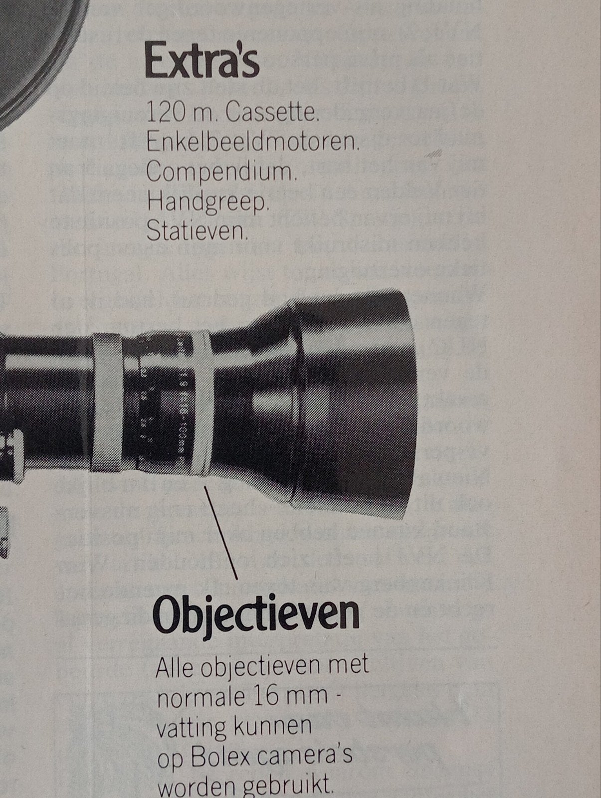 Vintage Bolex 16mm Systeem Advertentie Jaren '70, Ophalen of Verzenden