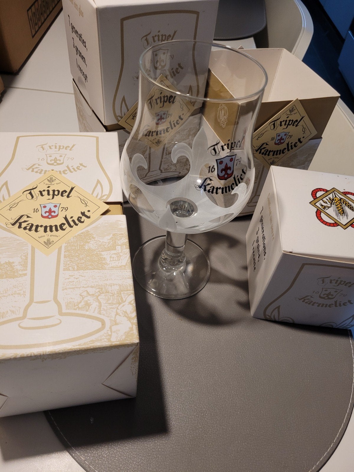 Zie foto's 3x beschikbaar trippel karmeliet, Verzamelen, Biermerken, Ophalen of Verzenden, Nieuw, Glas of Glazen, Overige merken